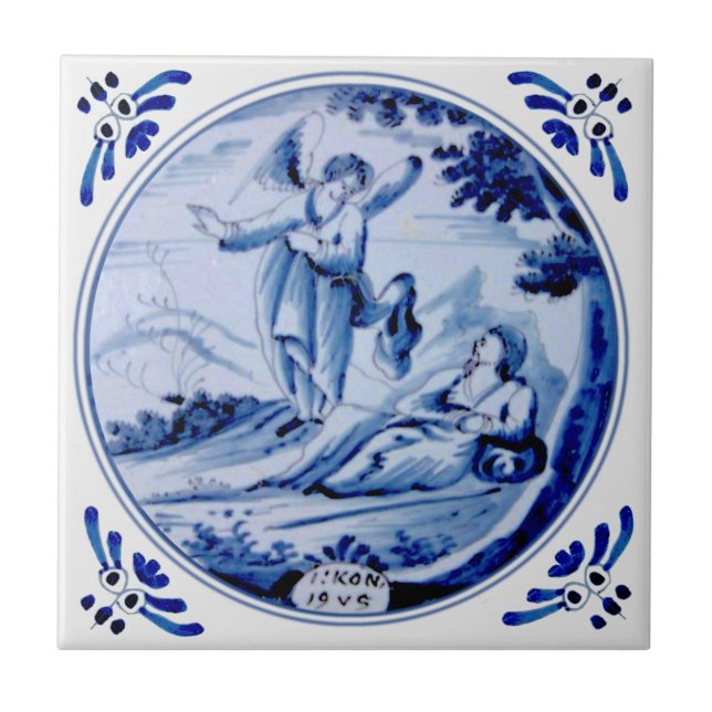 Carreau 1: Rois : 19 Ange Awakens Elijah Blue Delft Repro (Devant)