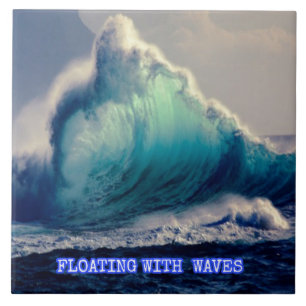 Carreau 23.Bleu des vagues océaniques, cadeaux vintages po