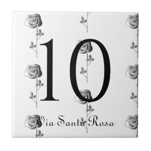 Carreau 2 chiffres Numéro 3D Roses Cinzel House Numéro