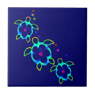 Carreau 3 tortues de Honu teintes par cravate