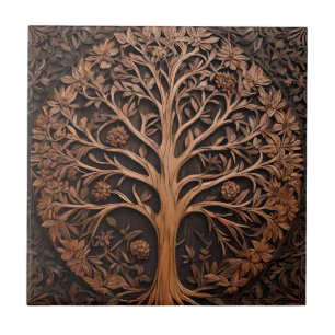 Carreau 3D Warah Tree Wood Print,