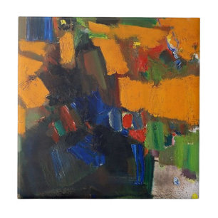 Carreau 4.25 inch square tile with abstract design