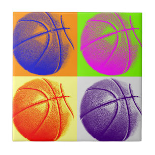 Carreau 4 couleurs Pop Art Basketball