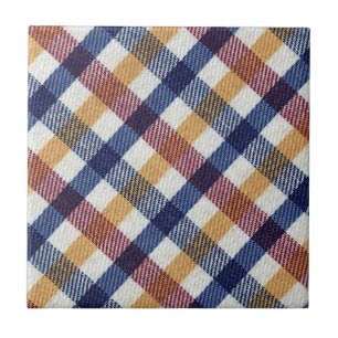 Carreau 4 Tissu testé couleur plaid - Vintage -