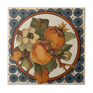 Carreau 4e de 5 Repro 1890s Doulton Lambeth Peint à la mai