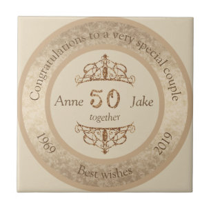 Carreau 50e anniversaire de Mariage Cadeaux pour les coupl
