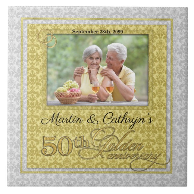 Carreau 50e anniversaire d'or Damas photo (Devant)
