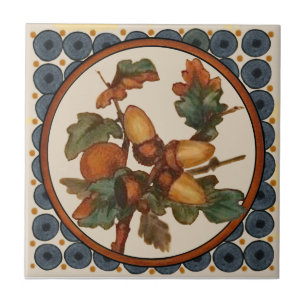 Carreau #5 de 5 Repro 1890s Doulton Lambeth Peint à la mai
