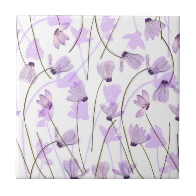 Carreau #7 fleurissants - Tuile pourpre de cyclamen (Devant)