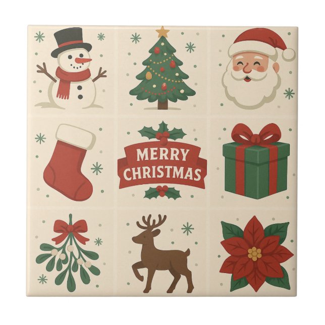 Carreau 9 Cute Merry Christmas Images (Devant)