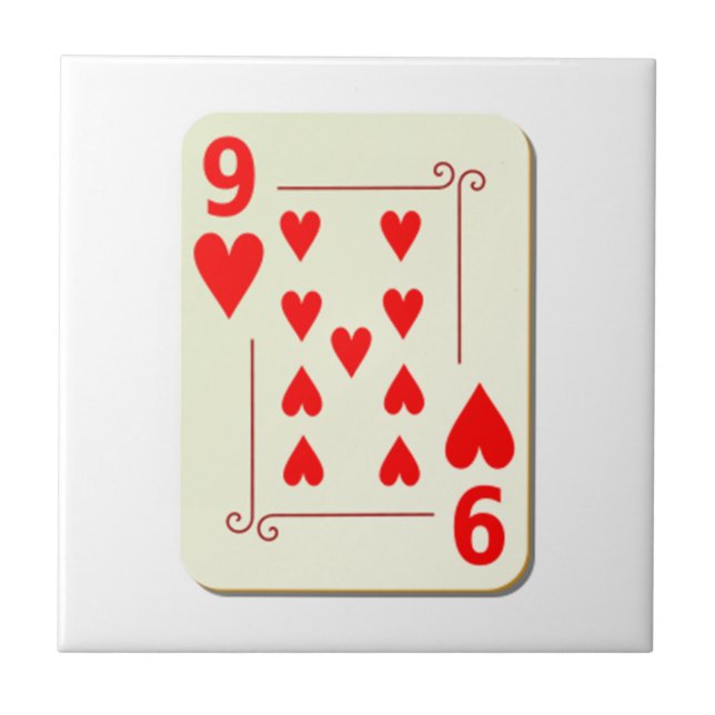 Carreau 9 de la carte de jeu de coeurs (Devant)