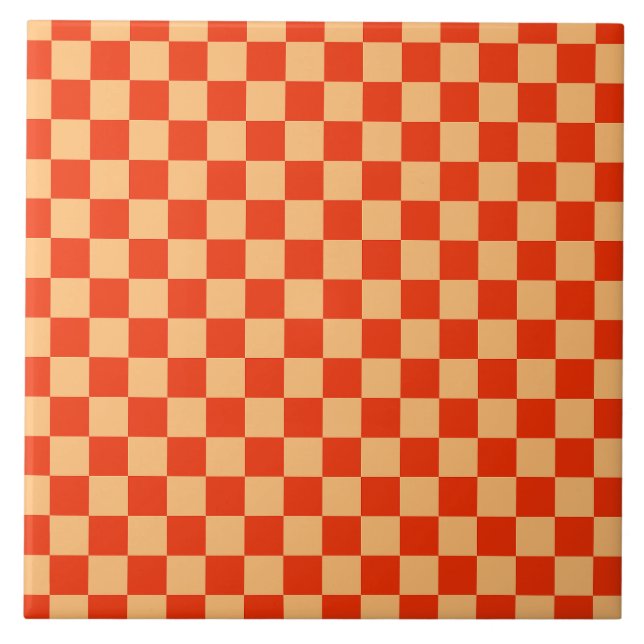 Carreau À damiers Motif de tableau de bord rouge et blanc (Devant)