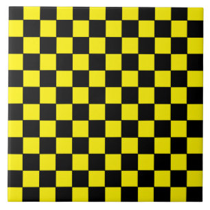 Carreau à damiers noir et jaune