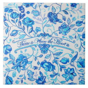 Carreau "À la maison est où le coeur est" - 6" x 6"