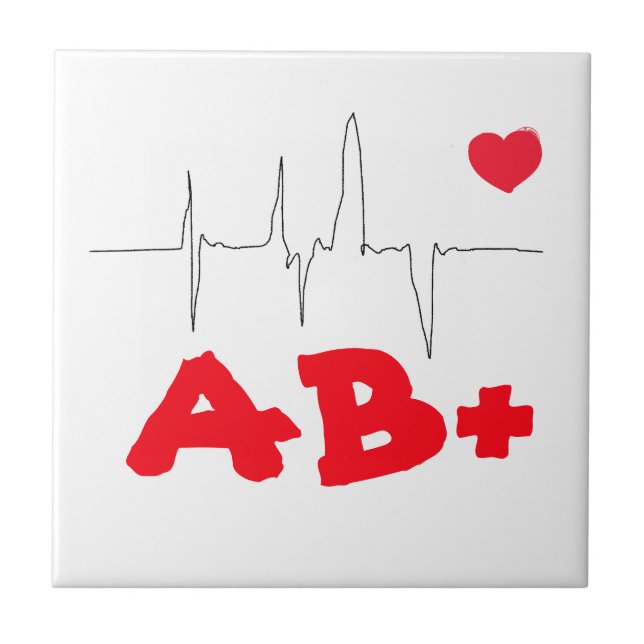 Carreau AB+ Funky Type de sang Taux cardiaque Médicale (Devant)