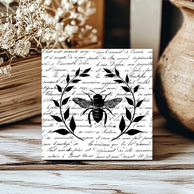Carreau Abeille avec Laurel Wreath et écriture française (Créateur téléchargé)