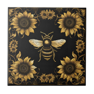 Carreau Abeille Bourdon Dorée et Tournesols