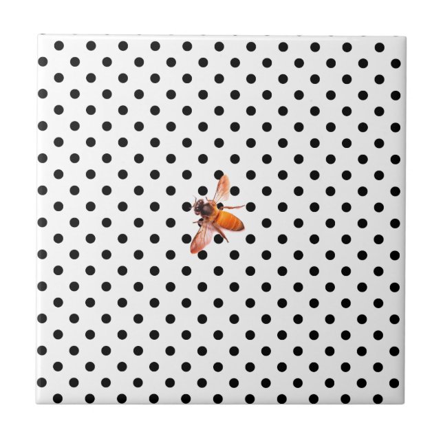 Carreau Abeille de miel et points de polka (Devant)