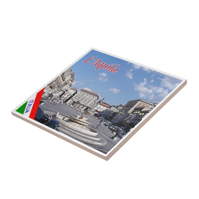 Carreau ABR012 L'AQUILA, Abruzzes, Italie, (Côté)