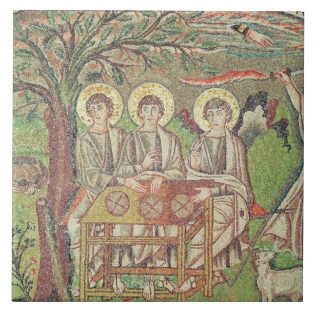 Carreau Abraham avec les anges (mosaïque) (Devant)