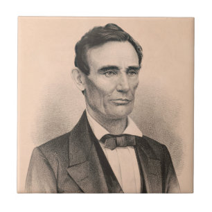 Carreau Abraham Lincoln Élu Président 1860 Lithographie