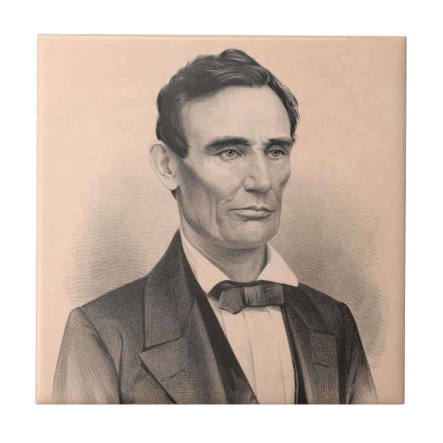 Carreau Abraham Lincoln Élu Président 1860 Lithographie (Devant)