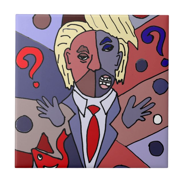Carreau Abrégé sur drôle art de Donald Trump (Devant)
