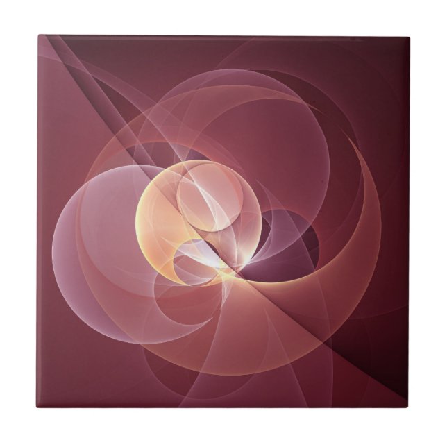 Carreau Abstract Elegant Modern Wine Red Fractal Art (Devant)