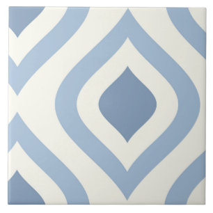 Carreau Abstract geometrical, blue and off white