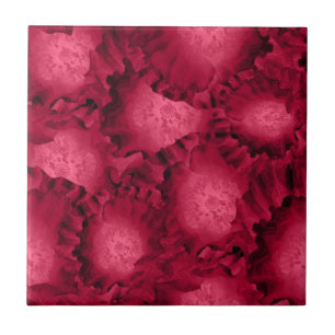 Carreau Abstract red roses poppy flowers floral romantic