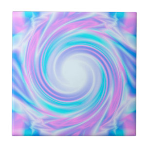 Carreau Abstract swirl pastel purple colors print