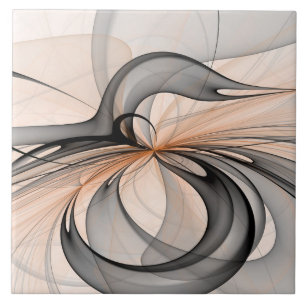 Carreau Abstrait Anthracite Grey Sienna Art moderne fracta