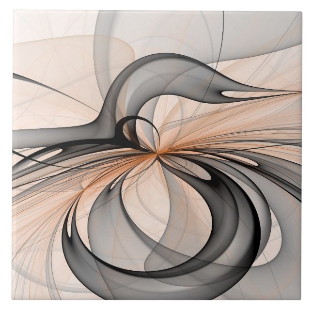 Carreau Abstrait Anthracite Grey Sienna Art moderne fracta (Devant)