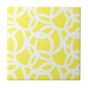 Carreau Abstrait citron jaune et blanc moderne Motif
