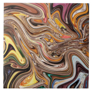 Carreau Abstrait coloré dans le style fluide