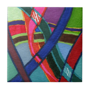 Carreau Abstrait de couleur vive avec des routes de couleu