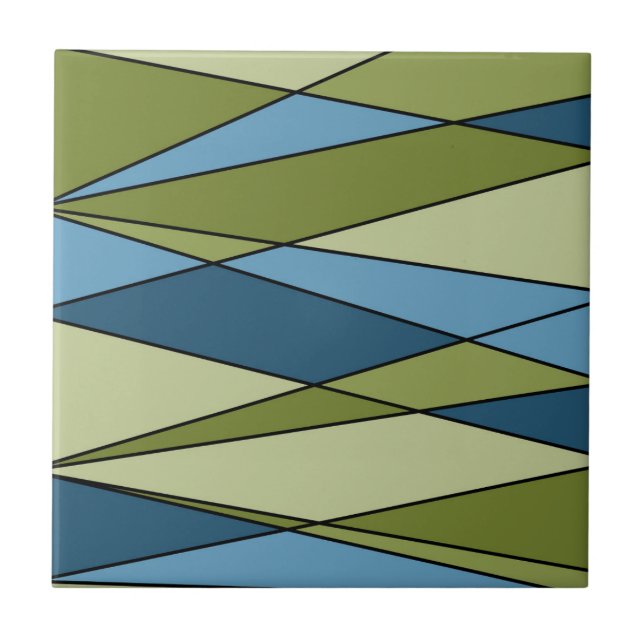 Carreau Abstrait formes géométriques modernes triangles bl (Devant)