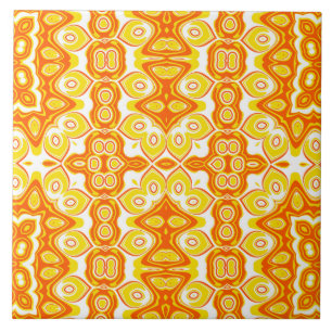 Carreau Abstrait jaune brillant et orange