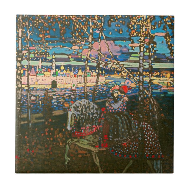 Carreau Abstrait Kandinsky équitation Couple coloré (Devant)