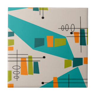 Carreau Abstrait moderne du milieu du siècle #55
