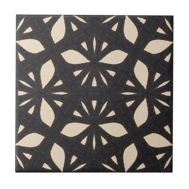 Carreau Abstrait motif de feuille botanique moderne (Devant)