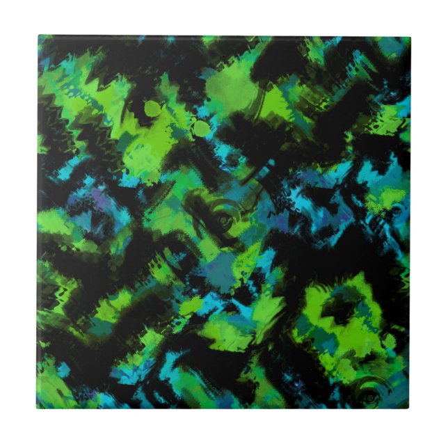 Carreau Abstrait noir et vert (Devant)
