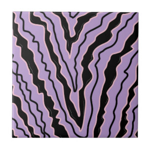 Carreau Abstrait Noir Violet Marbre Gras moderne