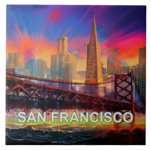 Carreau Abstrait San Francisco Skyline Art Modern