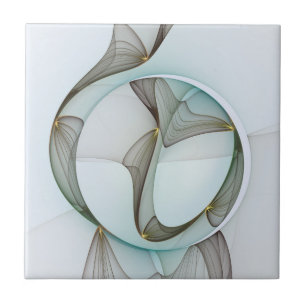 Carreau Abstrait Turquoise Brown Gold Elegance