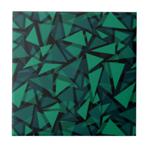 Carreau Abstrait vert émeraude polygonale motif jeter pil