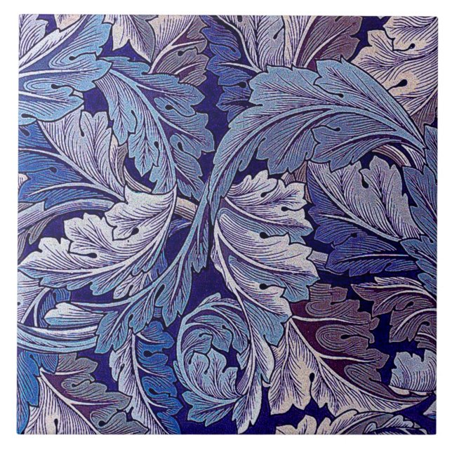 Carreau Acanthus Purple, William Morris (Devant)
