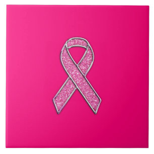 Carreau Accent Chrome Parties scintillant Style rose Ruban