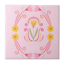 Carreau accent rose