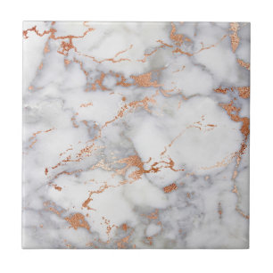 Carreau Accents de sable et Motif Abstrait blanc